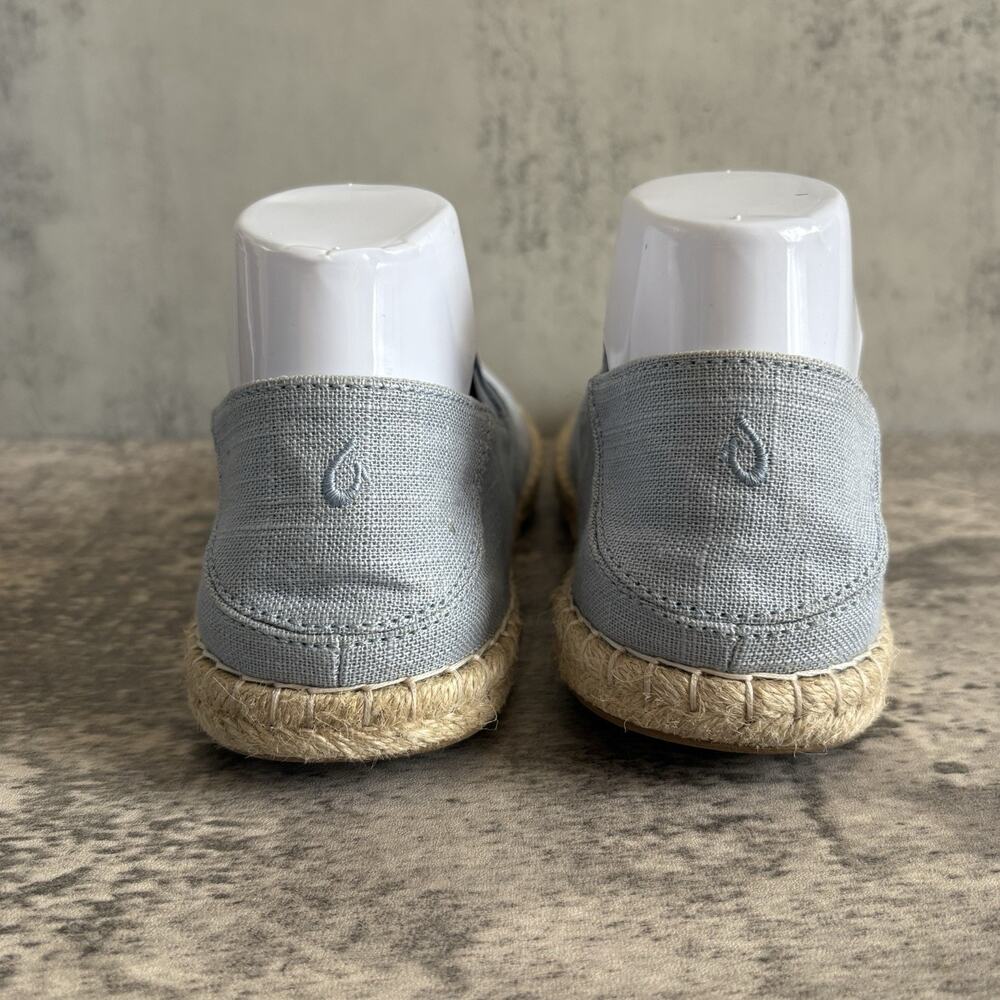 Olukai Kaula Pa'a Kapa Linen Espadrilles Loafers Womens 8.5 Lanai Breeze Blue - Picture 5 of 8